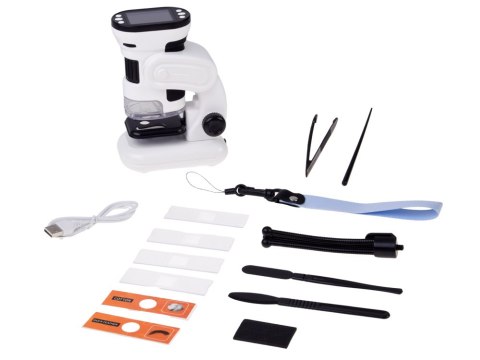JOKOMISIADA Mikroskop Cyfrowy dla Dzieci 1000x Ekran 2" Kamera LED Polskie Menu ES0031