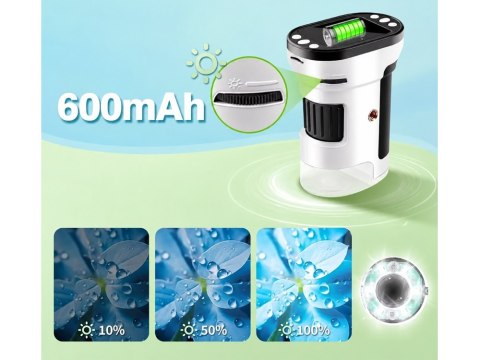 JOKOMISIADA Mikroskop Cyfrowy dla Dzieci 1000x Ekran 2" Kamera LED Polskie Menu ES0031