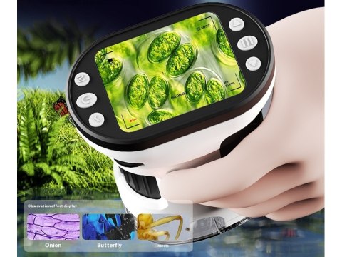 JOKOMISIADA Mikroskop Cyfrowy dla Dzieci 1000x Ekran 2" Kamera LED Polskie Menu ES0031