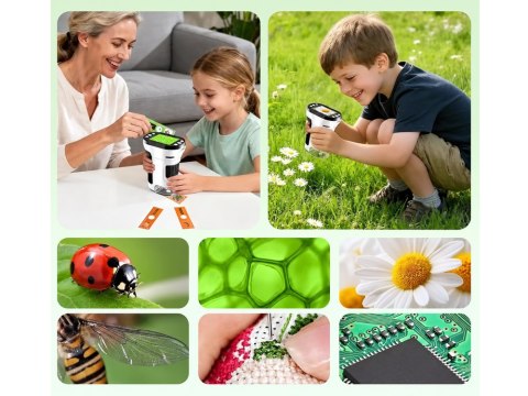 JOKOMISIADA Mikroskop Cyfrowy dla Dzieci 1000x Ekran 2" Kamera LED Polskie Menu ES0031