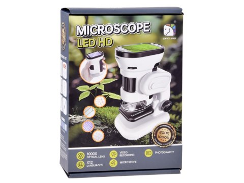 JOKOMISIADA Mikroskop Cyfrowy dla Dzieci 1000x Ekran 2" Kamera LED Polskie Menu ES0031