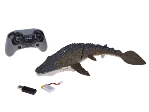 JOKOMISIADA Zdalnie Sterowany Mozazaur dinozaur wodny Pływa Rozpyla Wodę 40 cm RC0801