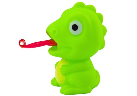 LEAN TOYS Dinozaur Gumowy Z Wysuwanym Językiem Zielony 8CM