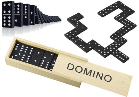 LEAN TOYS Gra Domino w Drewnianym Pudełku 28 Elementy