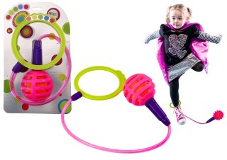 LEAN TOYS Skakanka Skipper Hula Hop Na Nogę Różowa Diody LED