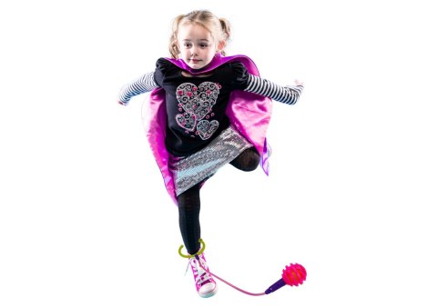 LEAN TOYS Skakanka Skipper Hula Hop Na Nogę Różowa Diody LED