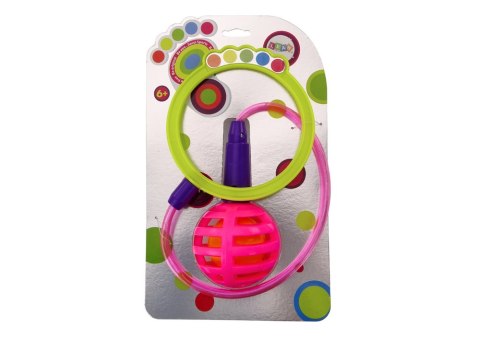 LEAN TOYS Skakanka Skipper Hula Hop Na Nogę Różowa Diody LED