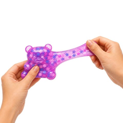 LEAN TOYS Świecący Gniotek Miś Konfetti Śnieżki LED Squishy Antystresowy 6,5 cm