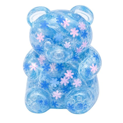 LEAN TOYS Świecący Gniotek Miś Konfetti Śnieżki LED Squishy Antystresowy 6,5 cm