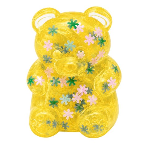 LEAN TOYS Świecący Gniotek Miś Konfetti Śnieżki LED Squishy Antystresowy 6,5 cm