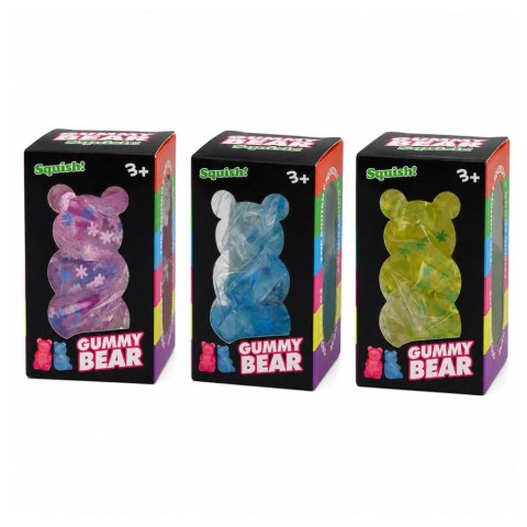 LEAN TOYS Świecący Gniotek Miś Konfetti Śnieżki LED Squishy Antystresowy 6,5 cm
