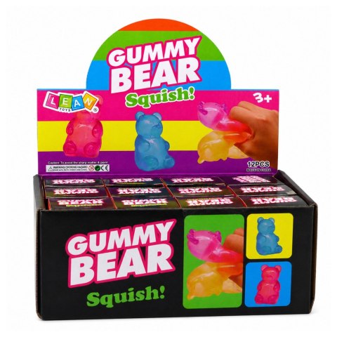 LEAN TOYS Świecący Gniotek Miś Konfetti Śnieżki LED Squishy Antystresowy 6,5 cm
