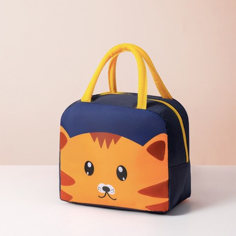 LEAN Torba Termiczna Izolacyjna Śniadaniowa Lunch Bag Kot Granatowa 23cm