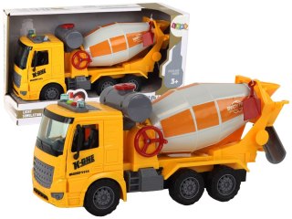 LEAN Toys Betoniarka Ciężarówka Obrotowa Gruszka Dźwięk Światła Żółta 1:16