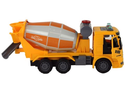 LEAN Toys Betoniarka Ciężarówka Obrotowa Gruszka Dźwięk Światła Żółta 1:16