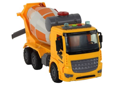 LEAN Toys Betoniarka Ciężarówka Obrotowa Gruszka Dźwięk Światła Żółta 1:16