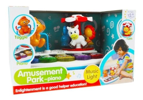 LEAN Toys Pianinko Ze Zwierzątkami + Karuzela Plac zabaw