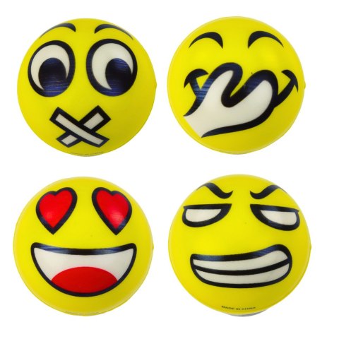 LEAN Toys Piłka Do Odbijania Ugniatania Piankowa Piłeczka Emotikona 6cm