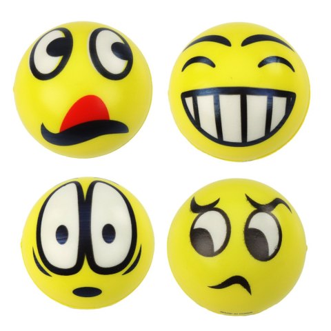 LEAN Toys Piłka Do Odbijania Ugniatania Piankowa Piłeczka Emotikona 6cm