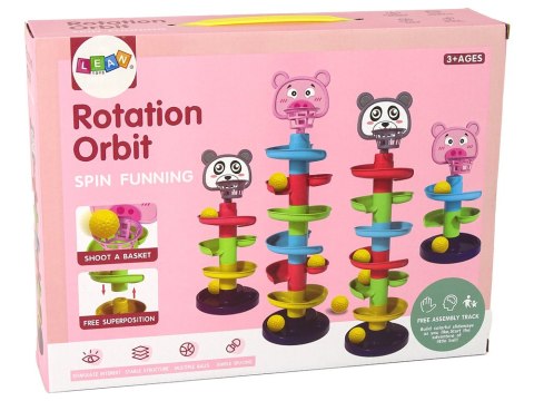 LEAN Toys Sorter Edukacyjna Zjeżdżalnia Piłeczek 6 Poziomów Świnka Kosz
