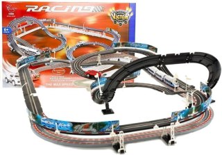 LEAN Toys Tor Samochodowy + Auto Kolejka Pociąg 632 cm 110 elementów