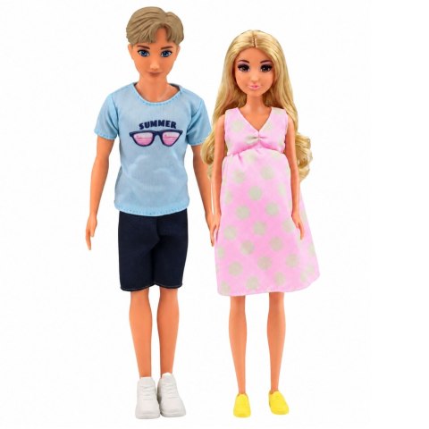 LEAN Toys Zestaw Lalki Anlily Rodzina Mama w Ciąży Tata Dziecko Niemowlę