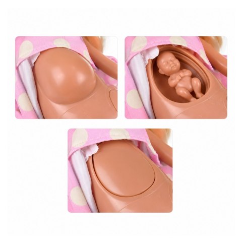 LEAN Toys Zestaw Lalki Anlily Rodzina Mama w Ciąży Tata Dziecko Niemowlę