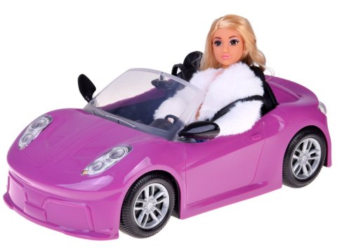 JOKOMISIADA Fioletowe sportowe auto dla klasycznej lalki cabrio dla 2óch lalek ZA5697