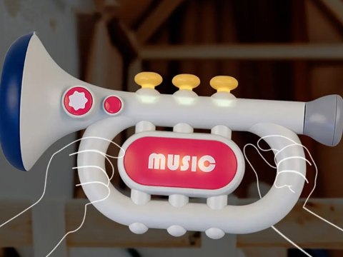 JOKOMISIADA Interaktywna Trąbka dla dzieci 3 tryby zabawy Instrument muzyczny ZA5446