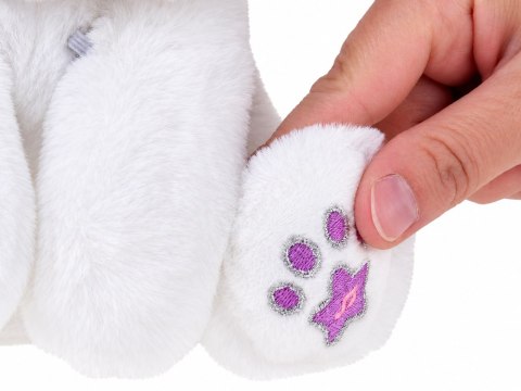 JOKOMISIADA Interaktywny Biały Królik Pluszowy 30 cm Tańczy Świeci Gra Różdżka ZA6329