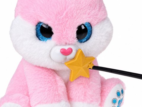 JOKOMISIADA Interaktywny Różowy Królik Pluszowy 30 cm Tańczy Świeci Gra Różdżka ZA6329