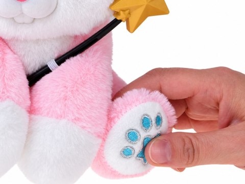 JOKOMISIADA Interaktywny Różowy Królik Pluszowy 30 cm Tańczy Świeci Gra Różdżka ZA6329