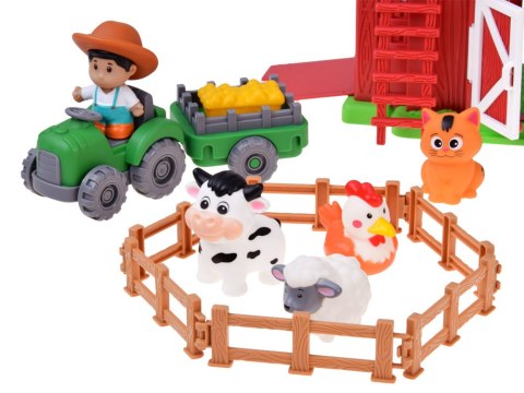 JOKOMISIADA FARMA Otwierana stodoła z dźwiękiem + 10 figurek i traktor ZA6384