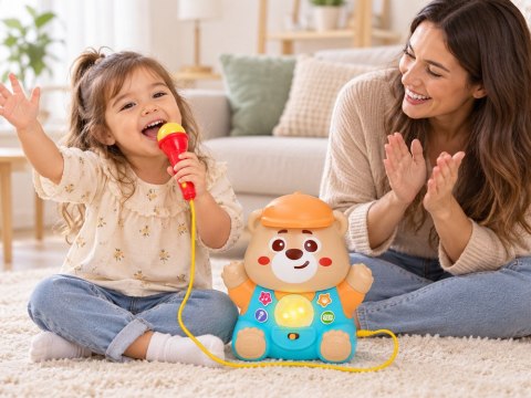 JOKOMISIADA Interaktywny MIŚ KARAOKE + mikrofon Zabawka muzyczna dla malucha ZA6617