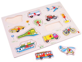 JOKOMISIADA Puzzle drewniane POJAZDY układanka 12 ele. drewniany sorter ZA4720