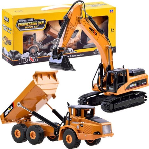 JOKOMISIADA Zestaw metalowa koparka + wywrotka modele 2w1 ZA3910