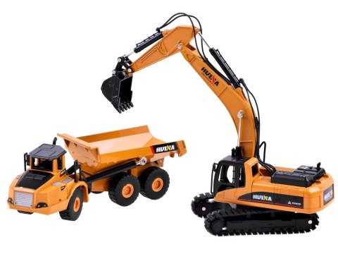JOKOMISIADA Zestaw metalowa koparka + wywrotka modele 2w1 ZA3910
