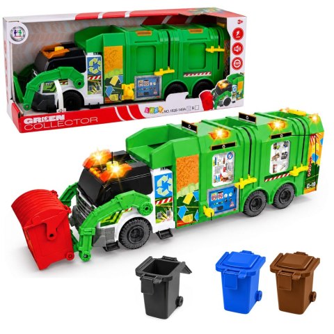 LEAN Toys Duża Interaktywna Śmieciarka Kosze Segregacja Odpadów Światła Dźwięk 52cm