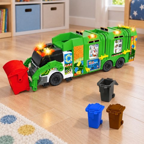 LEAN Toys Duża Interaktywna Śmieciarka Kosze Segregacja Odpadów Światła Dźwięk 52cm