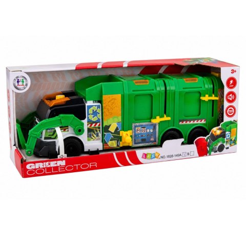 LEAN Toys Duża Interaktywna Śmieciarka Kosze Segregacja Odpadów Światła Dźwięk 52cm