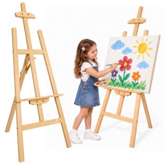 LEAN Toys Duża Sztaluga Malarska z Litego Drewna Drewniana Trójnożna 150 CM