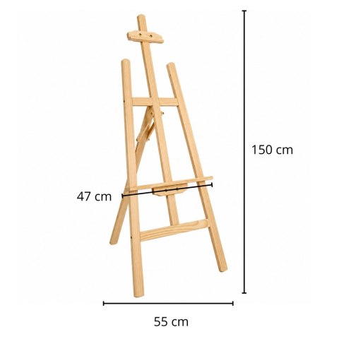 LEAN Toys Duża Sztaluga Malarska z Litego Drewna Drewniana Trójnożna 150 CM