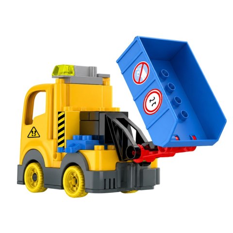 LEAN Toys Klocki Konstrukcyjne Baza Budowlana Dźwig Wywrotka Dźwięki 91 el.