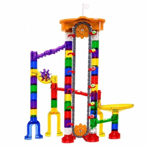 LEAN Toys Klocki Konstrukcyjne Kosmiczny Tor Dla Kulek Tunele Transparent 3D 153 el.