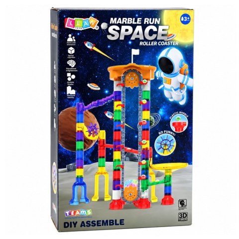 LEAN Toys Klocki Konstrukcyjne Kosmiczny Tor Dla Kulek Tunele Transparent 3D 153 el.