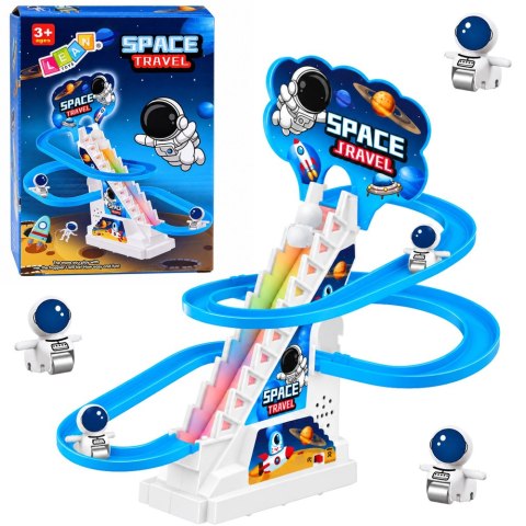 LEAN Toys Kosmiczny Tor Zjeżdżalnia Dla Kosmonautów Światła Dźwięki Niebieski