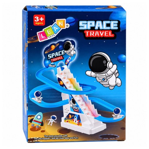 LEAN Toys Kosmiczny Tor Zjeżdżalnia Dla Kosmonautów Światła Dźwięki Niebieski