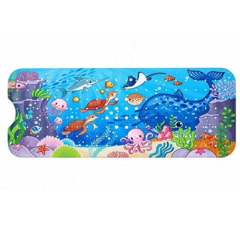 LEAN Toys Mata Antypoślizgowa Do Wanny Podwodny Świat Przyssawki 100x40 cm
