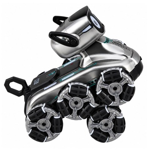 LEAN Toys Pies Robot Zdalnie Sterowany RC 8 Kół Tryb Demo Sztuczki Srebrny