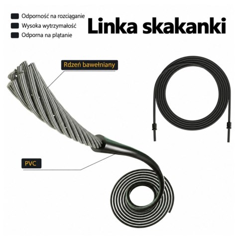 LEAN Toys Skakanka Treningowa Sportowa Metalowe Uchwyty Łożyska Regulowana 3M